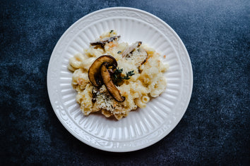 Mushroom Mac and Cheese with Truffled Crumb Topping